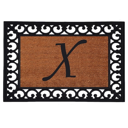 Calloway Mills Monogram Insert Door Mat, Rubber, Black, Natural, 19 in W x 25 in L 180041925X